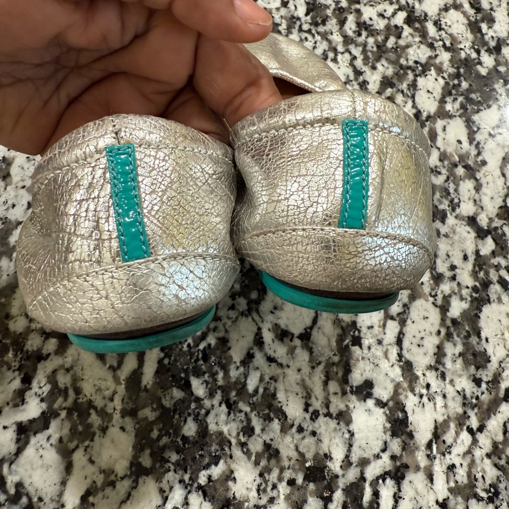 Tieks Metallic Silver Women's Flats - Picture 3 of 3